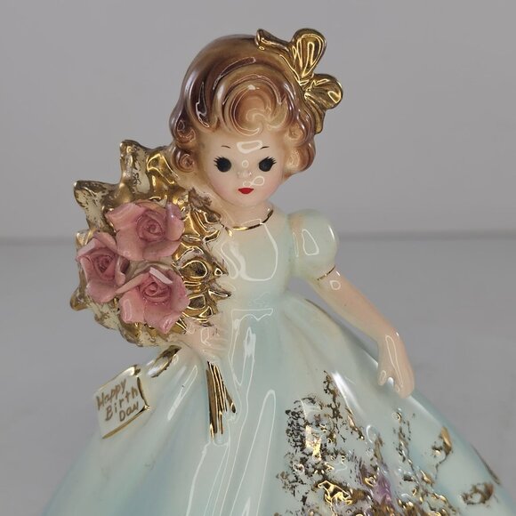 Josef Original Happy Birthday Party Series Karla Figurine Bouquet Roses CHIPS - Picture 10 of 11